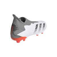 adidas Predator Freak.3 LL Gras Voetbalschoenen (FG) Wit Grijs Rood