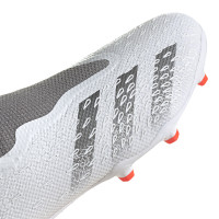 adidas Predator Freak.3 LL Gras Voetbalschoenen (FG) Wit Grijs Rood