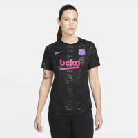 Nike FC Barcelona Strike Pre-Match Trainingsshirt 2021-2022 Dames Zwart Roze Blauw
