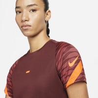 Nike Strike 21 Trainingsshirt Dames Bruin Rood Oranje