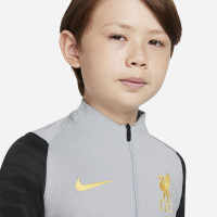 Nike Liverpool Strike Drill Trainingstrui 2021-2022 Kids Grijs Donkergrijs Geel