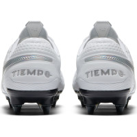 Nike Tiempo Legend 8 ELITE Ijzeren Nop Voetbalschoenen (SG-PRO) Anti-Clog Wit Chrome