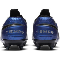 Nike Tiempo Legend 8 Elite Ijzeren-Nop Voetbalschoenen (SG) Anti Clog Wit Zwart Blauw Zilver