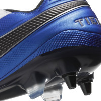Nike Tiempo Legend 8 Elite Ijzeren-Nop Voetbalschoenen (SG) Anti Clog Wit Zwart Blauw Zilver