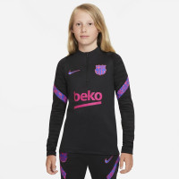 Nike FC Barcelona Strike Drill Trainingstrui 2021-2022 Kids Zwart Roze Blauw