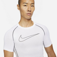 Nike Pro Dri-FIT Ondershirt Korte Mouwen Wit