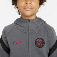 Nike Paris Saint Germain Travel Fleece Trainingspak 2021-2022 Kids Donkergrijs Rood