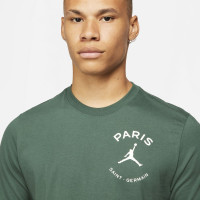 Nike Paris Saint Germain x Jordan T-shirt Logo Groen Wit