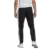 adidas Essentials Fleece Joggingbroek Cuff 3-Stripes Zwart Wit