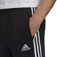 adidas Essentials Fleece Joggingbroek Cuff 3-Stripes Zwart Wit