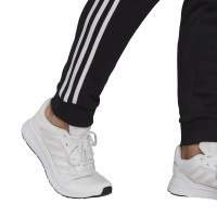 adidas Essentials Fleece Joggingbroek Cuff 3-Stripes Zwart Wit