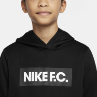 Nike F.C. Libero Hoodie Trainingspak Kids Zwart Wit