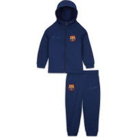 Nike FC Barcelona Strike Hooded Trainingspak 2021-2022 Baby Donkerblauw