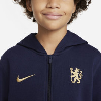 Nike Chelsea GFA Fleece Trainingspak 2021-2022 Kids Donkerblauw Goud