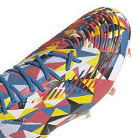 adidas Predator Edge.1 Geometric Gras Voetbalschoenen (FG) Blauw Geel Rood