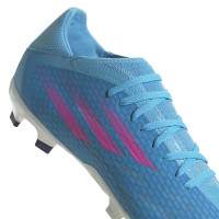 adidas X Speedflow.3 Gras Voetbalschoenen (FG) Blauw Roze Wit