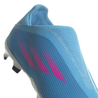 adidas X Speedflow.3 Veterloze Gras Voetbalschoenen (FG) Kids Blauw Roze Wit