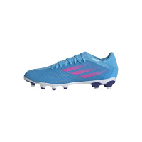 adidas X Speedflow.3 Gras / Kunstgras Voetbalschoenen (MG) Blauw Roze Wit