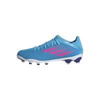 adidas X Speedflow.3 Gras / Kunstgras Voetbalschoenen (MG) Kids Blauw Roze Wit