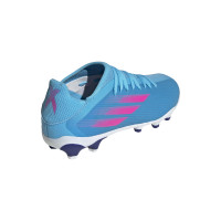 adidas X Speedflow.3 Gras / Kunstgras Voetbalschoenen (MG) Kids Blauw Roze Wit