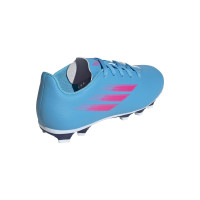 adidas X Speedflow.4 Gras / Kunstgras Voetbalschoenen (FxG) Kids Blauw Roze Wit