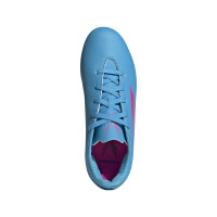 adidas X Speedflow.4 Gras / Kunstgras Voetbalschoenen (FxG) Kids Blauw Roze Wit