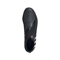 adidas Predator Edge+ Gras Voetbalschoenen (FG) Zwart Wit Rood