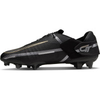 Nike Phantom GT 2 Academy FlyEase Gras / Kunstgras Voetbalschoenen (MG) Zwart Donkergrijs Goud