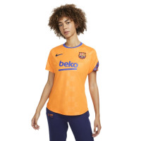 Nike FC Barcelona Pre-Match Trainingsshirt 2021-2022 Dames Oranje Zwart