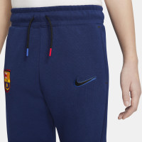 Nike FC Barcelona Tech Fleece Trainingsbroek 2021-2022 Kids Donkerblauw Zwart