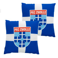 PEC Zwolle Kussen Logo Blauw Wit
