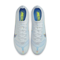 Nike Mercurial Vapor 14 Elite Gras Voetbalschoenen (FG) Grijs Felblauw Geel