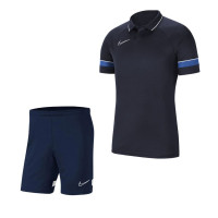 Nike Dri-Fit Academy 21 Polo Trainingsset Kids Donkerblauw