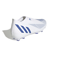 adidas Predator Edge.3 Veterloze Gras Voetbalschoenen (FG) Wit Blauw Wit