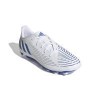 adidas Predator Edge.4 Gras / Kunstgras Voetbalschoenen (FxG) Wit Blauw Wit