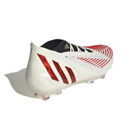 adidas Predator Edge.1 Gras Voetbalschoenen (FG) Wit Rood Zwart Goud