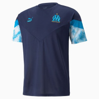 PUMA Olympique Marseille Iconic MCS T-Shirt Donkerblauw Wit