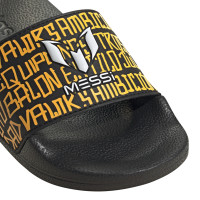 adidas Adilette Messi Shower Badslippers Kids Zwart Geel Wit