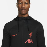 Nike Liverpool Strike Hooded Trainingsjack 2022-2023 Zwart Rood