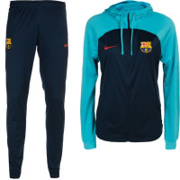 Nike FC Barcelona Strike Hooded Trainingspak 2022-2023 Dames Donkerblauw Turquoise