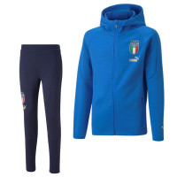 PUMA Italie Casual Trainingspak 2022-2024 Kids Blauw Donkerblauw