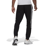 adidas Essentials Fleece Joggingbroek Cuff 3-Stripes Zwart Wit