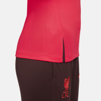 Nike Liverpool Strike Trainingsshirt 2022-2023 Dames Rood Bordeauxrood
