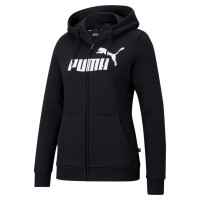 PUMA Essentials Logo Full-Zip Fleece Hoodie Dames Zwart