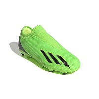 adidas X Speedportal.3 Veterloze Gras Voetbalschoenen (FG) Kids Groen Zwart Geel