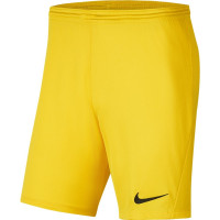 Nike Dri-FIT Park III Kids Yellow Football Shorts