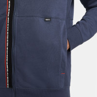 Nike F.C. Tribuna Fleece Hoodie Full-Zip Blauw Rood