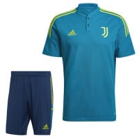 adidas Juventus Polo Trainingsset 2022-2023 Blauw