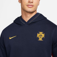 Nike Portugal Travel Fleece Hoodie Trainingspak 2022-2024 Donkerblauw Goud