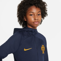 Nike Portugal Strike Full-Zip Hooded Trainingspak 2022-2024 Kids Donkerblauw Goud